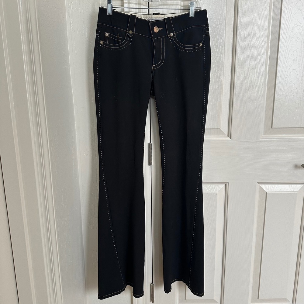 Vintage Bishop of Seventh Y2K Black Trouser Flare Pants‎ - Contrast Stitch 26